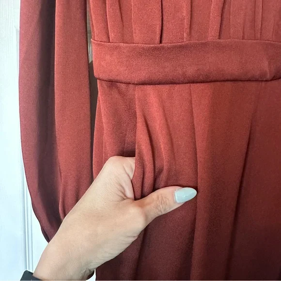 Veronica Beard Kavia Satin Jumpsuit in Clay Size 2 - Picture 5 of 16